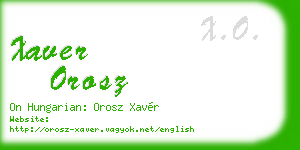 xaver orosz business card